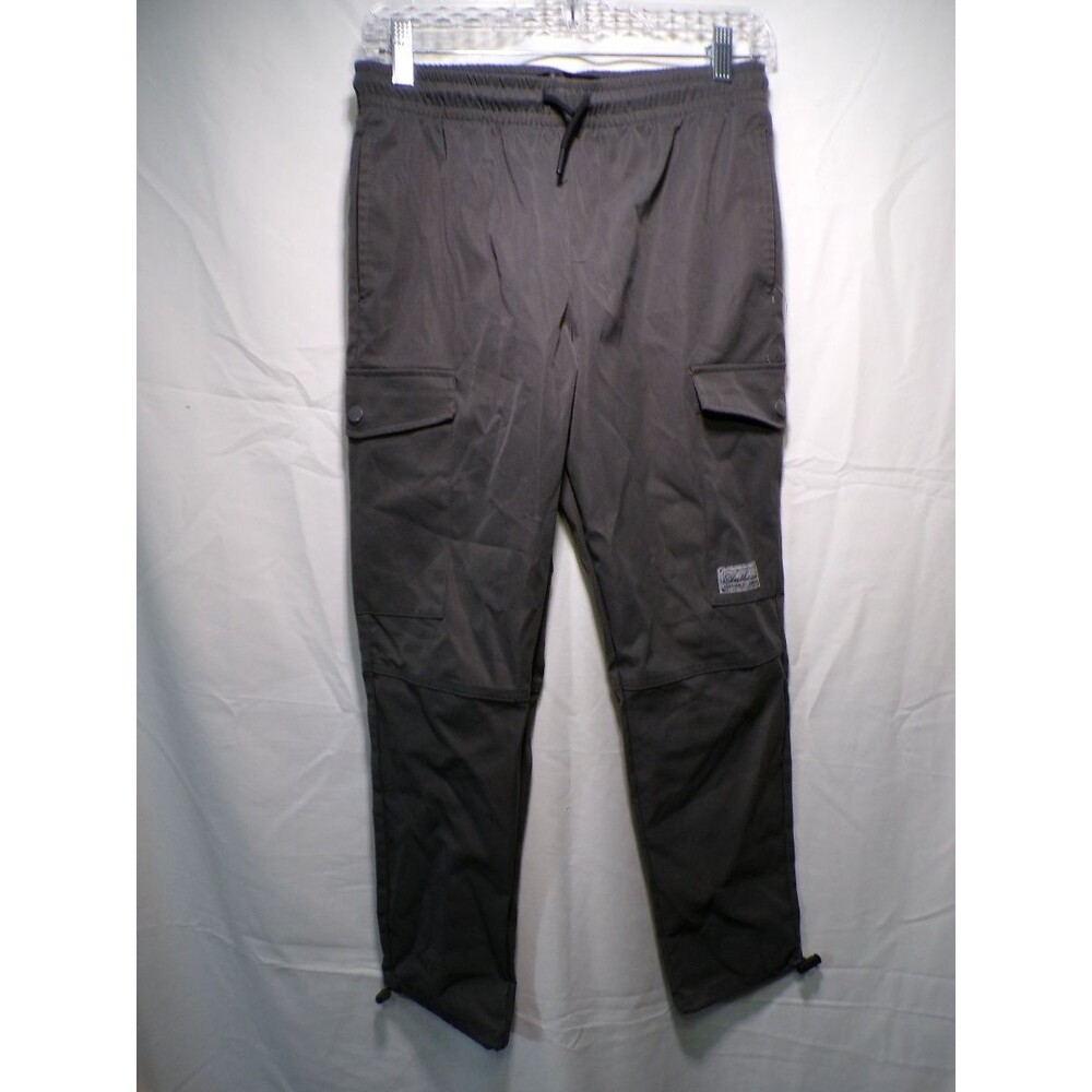 Public Record Boys' Cargo Pants Gray Cotton Drawstring 14 16